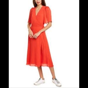 NWT Alice and Olivia poppy chiffon midi dress